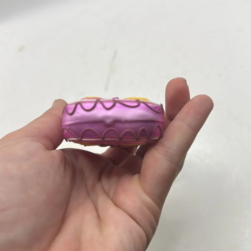 Pier 1 Mini House Pink Handpainted Glass Christmas Ornament Collectible Decor